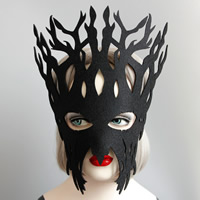 Vilt Maskeren, met Satijnen lint, Geweien, uniseks & Halloween Jewelry Gift, zwart, nikkel, lood en cadmium vrij, 295mm, Verkocht door PC