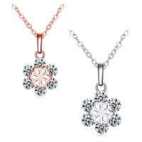 Cubic Zirconia Brass Pendants Snowflake plated with cubic zirconia lead & cadmium free Approx 2-4mm Length Approx 17.5 Inch Sold By PC