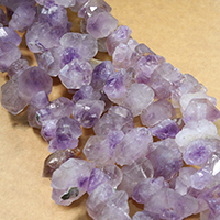 Perles Quartz teint naturel, Cristal naturel, facettes, violet, 22-33x12-18x12-22mm, Trou:Environ 1.5mm, Environ 32PC/brin, Vendu par Environ 16 pouce brin