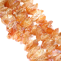 Cristal naturel goutte, orange, 28-40x10-13x8-18mm, Trou:Environ 1mm, Environ 34PC/brin, Vendu par Environ 16 pouce brin