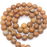 Grain Stein Perle, rund, natürlich, verschiedene Größen vorhanden, Bohrung:ca. 1mm, verkauft per ca. 15 ZollInch Strang