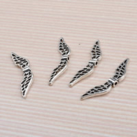 Wing Shaped Tibetan Style Pendants, antique silver color plated, lead & cadmium free, 7.5x30.5mm, Hole:Approx 1-1.5mm, 300PCs/Bag, Sold By Bag