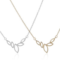 Brass Necklace Leaf plated oval chain & for woman nickel lead & cadmium free 450mm Sold Per Approx 17.5 Inch Strand