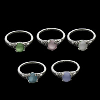 Cats Eye Finger Ring Zinc Alloy with Cats Eye silver color plated for woman mixed colors lead & cadmium free US Ring .5 Sold By Bag