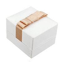 PU Leather Single Ring Box with Satin Ribbon & Velveteen Rectangle Sold By Bag