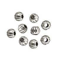 Cink legura nakit perle, Cink Alloy, Krug, starinski srebrne boje pozlaćen, nikal, olovo i kadmij besplatno, 3x3x3mm, Rupa:Približno 1mm, 1000računala/Lot, Prodano By Lot