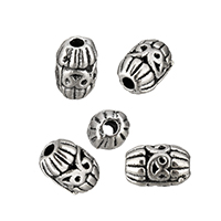 Zinc Alloy Jewelry Beads Oval antique silver color plated nickel lead & cadmium free Approx 2mm Sold By Lot