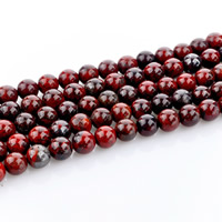 Jaspis Brekzien Perlen, Jaspis Brecciated, rund, natürlich, verschiedene Größen vorhanden, Bohrung:ca. 1mm, verkauft per ca. 15 ZollInch Strang