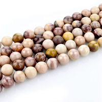 Yolk Stone Beads, Runde, naturlig, forskellig størrelse for valg, Hole:Ca. 1mm, Solgt Per Ca. 15 inch Strand