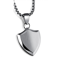 Stainless Steel Pendants Shield for man original color Approx Sold By PC