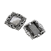 Zinc Alloy Connector Setting Square antique silver color plated 2/2 loop nickel lead & cadmium free Approx 1mm Inner Approx 1mm Sold By Lot