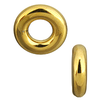 Stainless Steel Spacer Beads Donut gold color plated Approx 5mm Sold By Lot