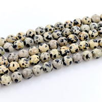 Perles dalmatiens, Dalmate, Rond, naturel, normes différentes pour le choix, Trou:Environ 1mm, Vendu par Environ 15 pouce brin