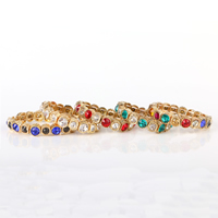 Rhinestone Bracelet Zinc Alloy gold color plated with rhinestone lead & cadmium free Sold Per Approx 7 Inch Strand