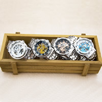 Guccamel® mannen sieraden horloge, Zinc Alloy, met Glas, plated, voor de mens, meer kleuren voor de keuze, nikkel, lood en cadmium vrij, 40x11mm, Lengte Ca 7 inch, Verkocht door PC
