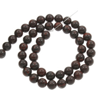 Jaspis Brecciated Perle, rund, verschiedene Größen vorhanden, Bohrung:ca. 1mm, verkauft per ca. 15 ZollInch Strang
