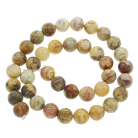 Naturlig Crazy Agate perler, Runde, forskellig størrelse for valg, Hole:Ca. 1mm, Solgt Per Ca. 15 inch Strand