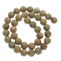 Unakite Perle, rund, aus China & verschiedene Größen vorhanden, Bohrung:ca. 1mm, verkauft per ca. 15 ZollInch Strang