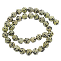Dalmatiske Beads, Dalmatiner, Runde, forskellig størrelse for valg, Hole:Ca. 1mm, Solgt Per Ca. 15 inch Strand