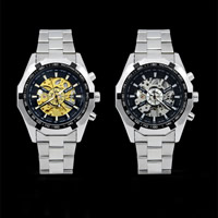 Guccamel® mannen sieraden horloge, Zinc Alloy, met Glas, plated, voor de mens, meer kleuren voor de keuze, nikkel, lood en cadmium vrij, 45x15mm, Lengte Ca 7 inch, Verkocht door PC