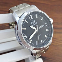 Guccamel® mannen sieraden horloge, Zinc Alloy, met Glas, platinum plated, voor de mens, meer kleuren voor de keuze, nikkel, lood en cadmium vrij, 40x10mm, Lengte Ca 8.7 inch, Verkocht door PC