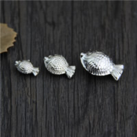 925 Sterling Silver Pärlor, Fisk, olika storlek för val, 10PC/Lot, Säljs av Lot