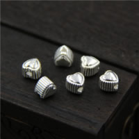 925 Sterling Silver Pärlor, Hjärta, 5x5mm, Hål:Ca 1.6mm, 10PC/Lot, Säljs av Lot