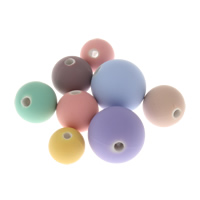 Opaque Acrylic Beads, Round, different size for choice & rubberized & solid color, more colors for choice, Hole:Approx 1.5mm, Sold By Bag