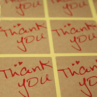 Sealing Sticker Kraft Square word thank you sticky & with letter pattern Sold By Bag