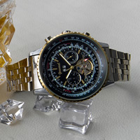 Guccamel® mannen sieraden horloge, Zinc Alloy, met Glas, plated, voor de mens, meer kleuren voor de keuze, nikkel, lood en cadmium vrij, 49x11mm, Lengte Ca 7 inch, Verkocht door PC