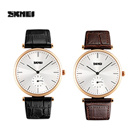 SKmei®  1175 Men Wrist Watch Cowhide with Glass & Zinc Alloy gold color plated nickel lead & cadmium free Approx 9.4 Inch Sold By PC