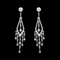 Zinc Alloy Drop Earrings stainless steel post pin platinum color plated with rhinestone lead & cadmium free Sold By Pair
