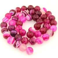 Natürliche Rosa Achat Perlen, rund, verschiedene Größen vorhanden, verkauft per ca. 15.5 ZollInch Strang