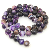 Naturliga Lace agat pärlor, spets agat, Rund, olika storlek för val, purpur, Såld Per Ca 15.5 inch Strand
