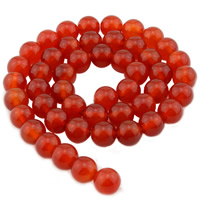 Φυσικά Χάντρες Red Agate, Γύρος, φυσικός, διαφορετικό μέγεθος για την επιλογή, Sold Per Περίπου 15.5 inch Strand