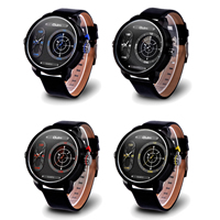 Oulm® Heren Sieraden Horloge, PU, met zinklegering wijzerplaat & Glas, plated, verstelbaar & voor de mens, meer kleuren voor de keuze, nikkel, lood en cadmium vrij, 55x16mm, Lengte Ca 9.4 inch, Verkocht door PC