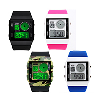 Zegarek Biżuteria SKEI® Unisex, Silikon, ze Szkło & Stal nierdzewna & Stop cynku, dostępnych więcej kolorów, bez zawartości niklu, ołowiu i kadmu, 38mm, długość około 9.4 cal, sprzedane przez PC