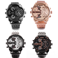 Oulm® Heren Sieraden Horloge, Zinc Alloy, met Glas, plated, voor de mens, meer kleuren voor de keuze, nikkel, lood en cadmium vrij, 55x55x10mm, 22mm, Lengte Ca 9 inch, Verkocht door PC