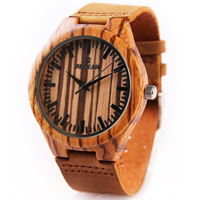 Redear® Men Jewelry Watch Cowhide with Bamboo & Glass & Stainless Steel Japanese movement plated natural & adjustable & for man Approx 7.8 Inch Sold By PC