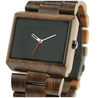 Redear® Men Jewelry Watch Black Sandalwood with Glass & Stainless Steel plated natural & for man 38mm Approx 9 Inch Sold By PC