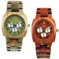Redear® Men Jewelry Watch Wood with Glass & Stainless Steel plated natural & for man Approx 8 Inch Sold By PC