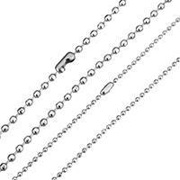 Stainless Steel Chain Necklace & ball chain original color Sold By Strand