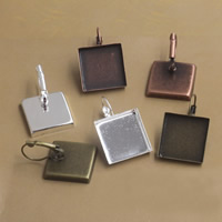 Brass Lever Back Earring Blank Squaredelle plated nickel lead & cadmium free 16-25mm Sold By Bag