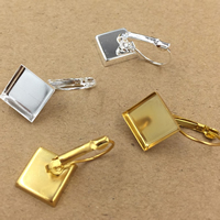 Brass Lever Back Earring Component Squaredelle plated nickel lead & cadmium free 10-12mm Inner Approx 12mm Sold By Bag