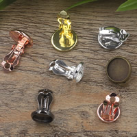 Messing Clip On Earring vinden, Rond plat, plated, verschillende binnendiameter voor de keuze, meer kleuren voor de keuze, nikkel, lood en cadmium vrij, 10-18mm, 50pC's/Bag, Verkocht door Bag