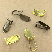 Messing Clip On Earring vinden, plated, meer kleuren voor de keuze, nikkel, lood en cadmium vrij, 9x20mm, 50pC's/Bag, Verkocht door Bag