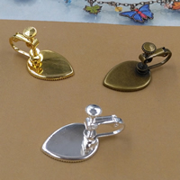 Brass Screw Back Clip-on Earring Findings Teardrop plated nickel lead & cadmium free Inner Approx 12mm Sold By Bag