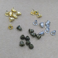 Brass Korva Nut Component, Rauta, Luoti, päällystetty, enemmän värejä valinta, lyijy ja sen kadmium vapaa, 5x4mm, 1000PC/laukku, Myymät laukku