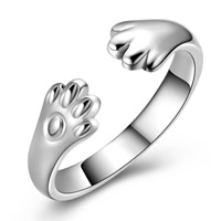 Messing Manchet Finger Ring, plated, verstelbaar & voor vrouw, meer kleuren voor de keuze, lood en cadmium vrij, 6x20mm, Maat:6-8, Verkocht door PC
