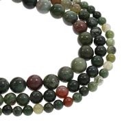 Prirodni indijski ahat perle, Indijski Agate, Krug, prirodan, različite veličine za izbor, Rupa:Približno 1mm, Prodano Per Približno 15.5 inčni Strand